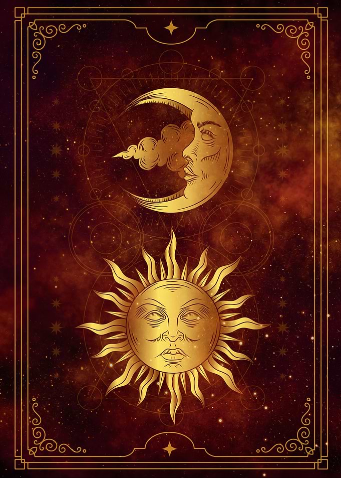 Sun and moon face