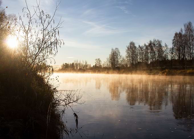 Mist Rises From The River