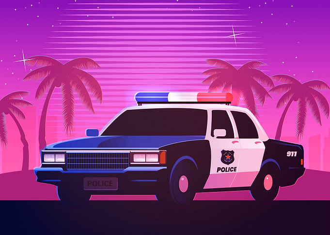 Retro Police Car