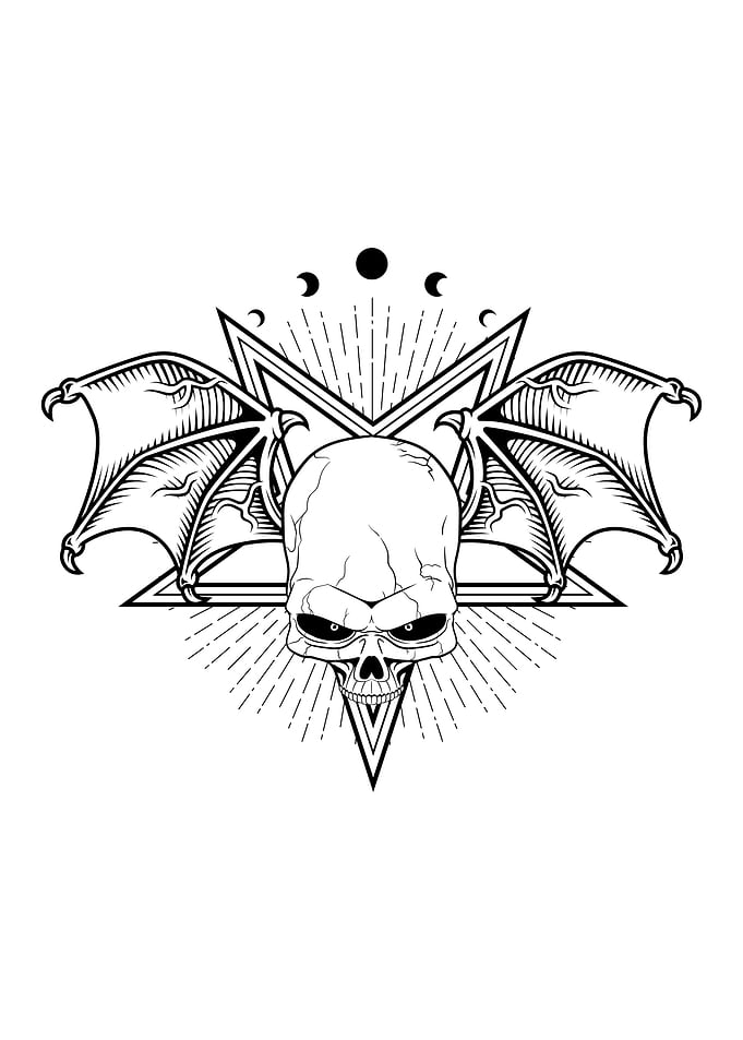 Gothic Skull Moon Phases