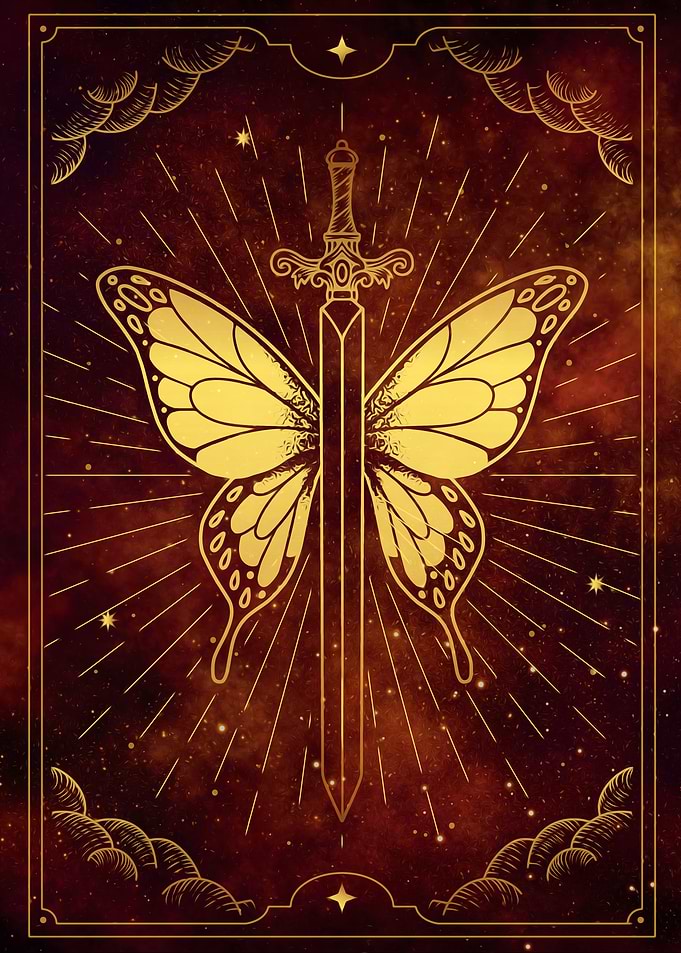 butterfly with sword body