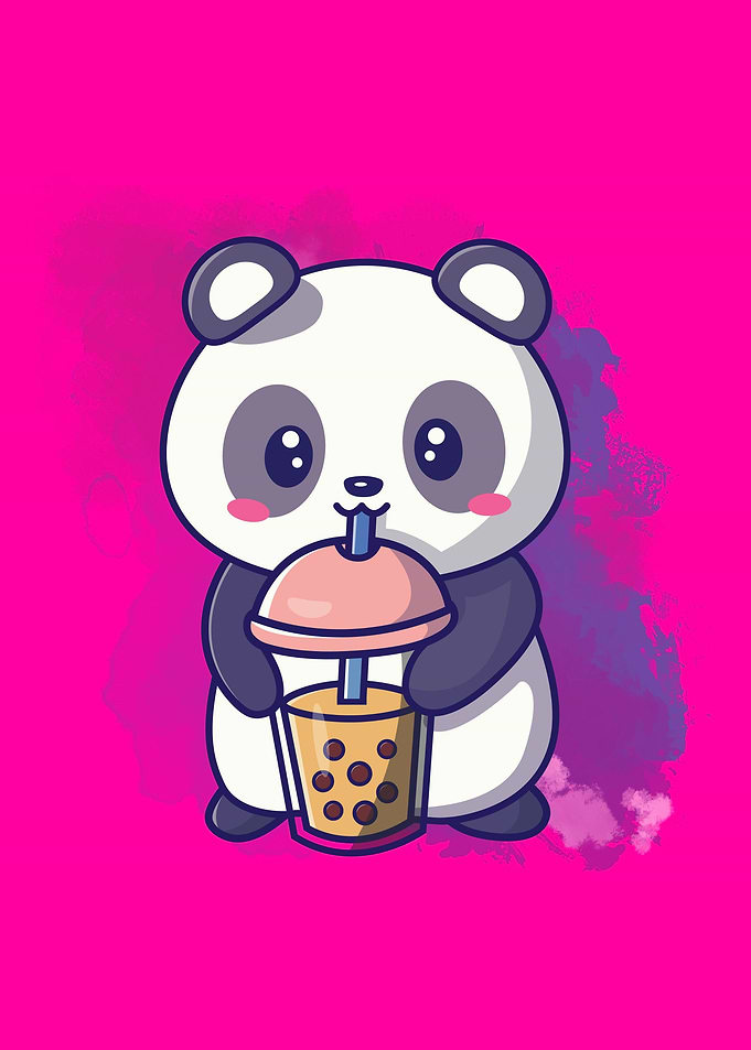 Cute Panda Girl With Bobas