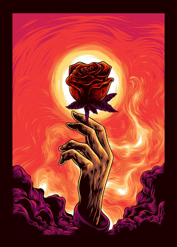 Hand with the rose