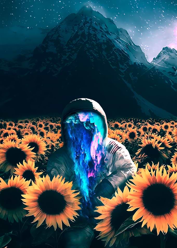 Astronaut Sunflower Garden
