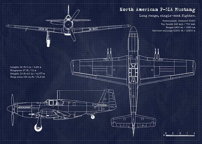 P51A Mustang Blueprint