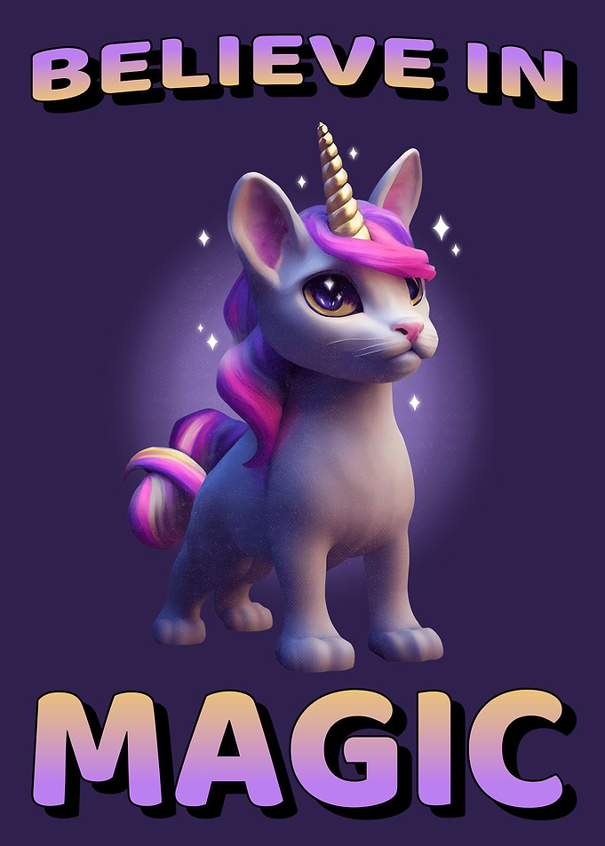 Cute Kitty Unicorn Magic