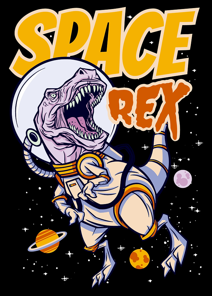 Funny Dinosaur in Space
