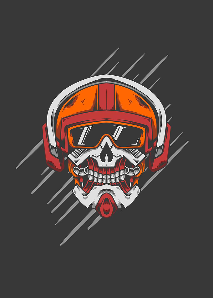 Robot skull helmet head