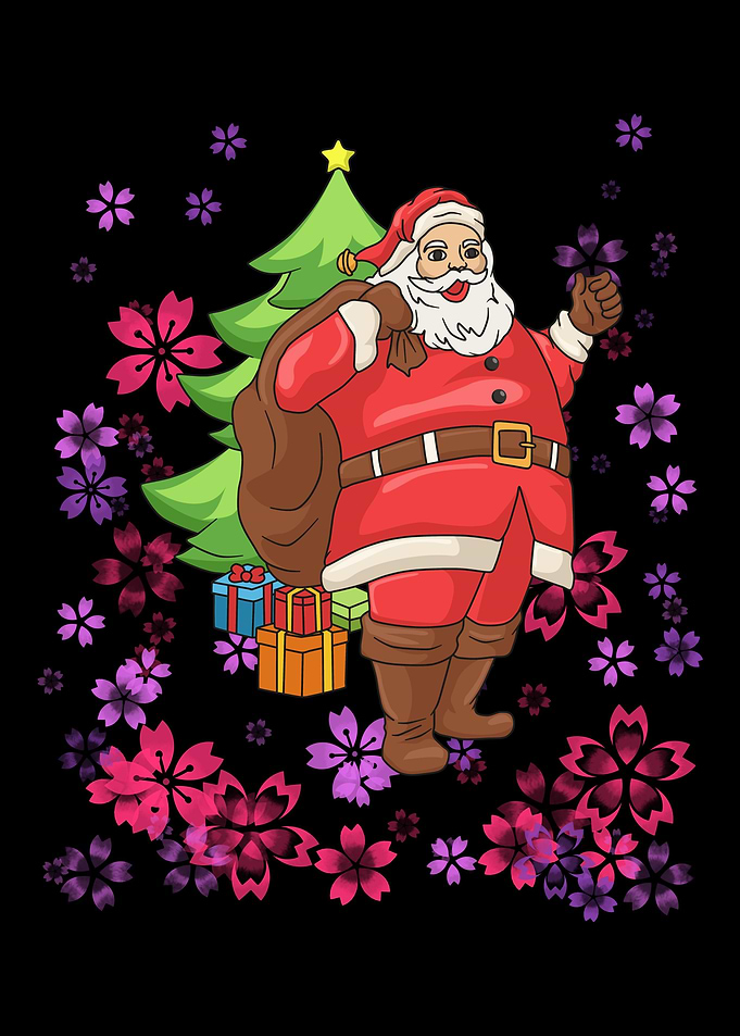 Santa Claus Winter Flowers