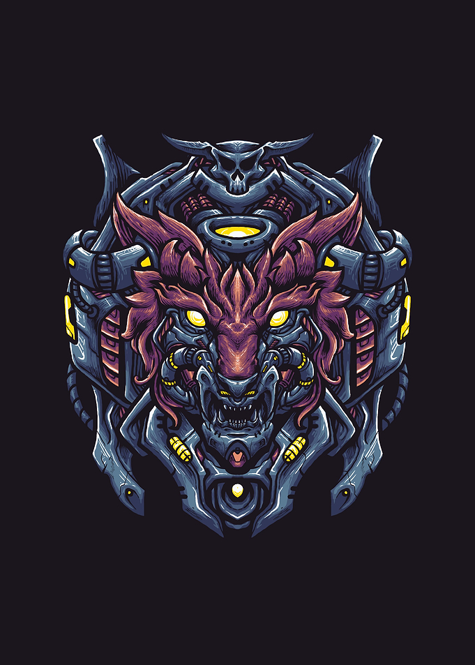 Wolf robot head