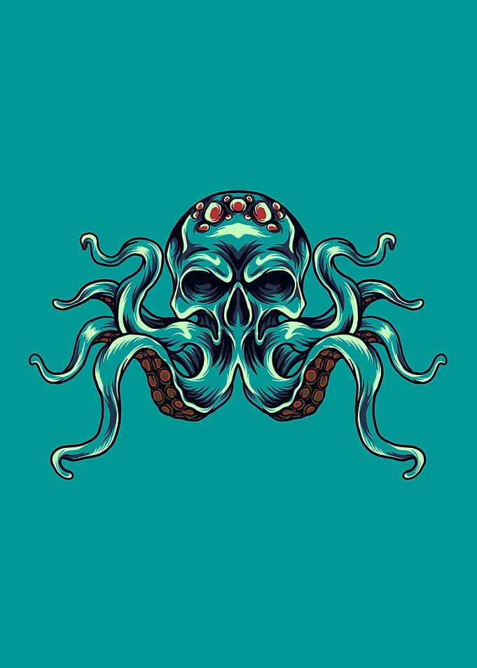 Octopus with skull head