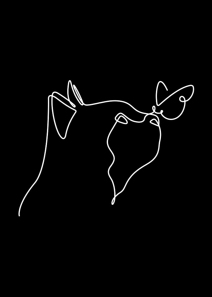 Minimalist Cat Butterfly