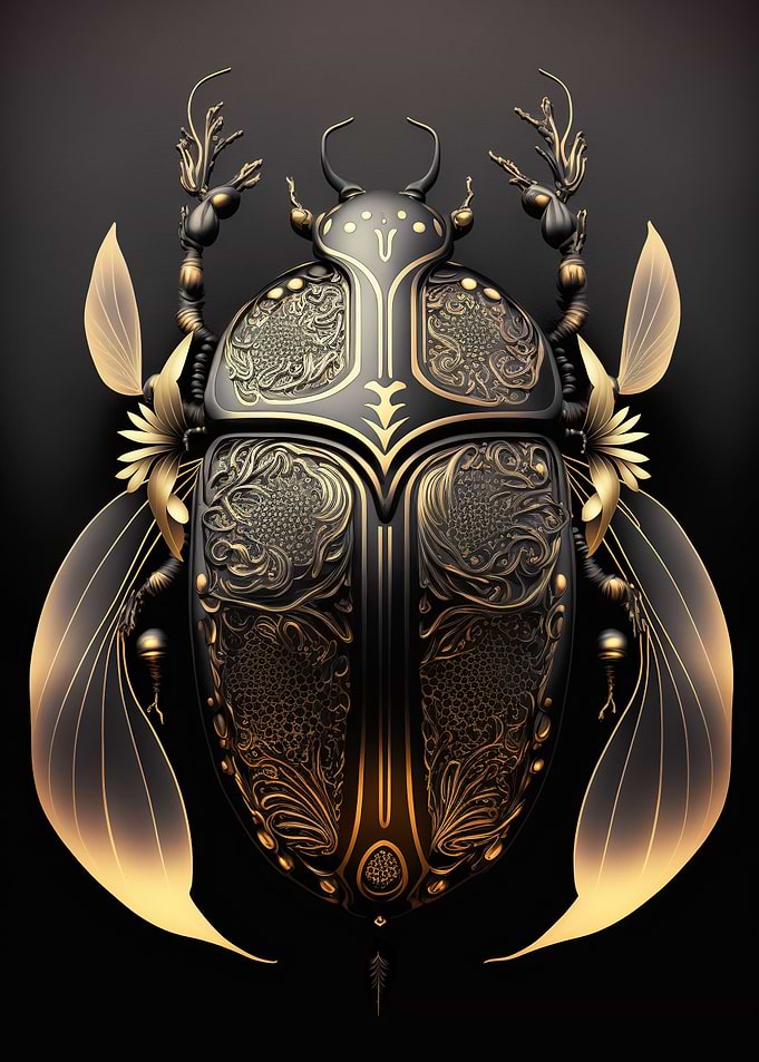 Beetle Golden Art Deco