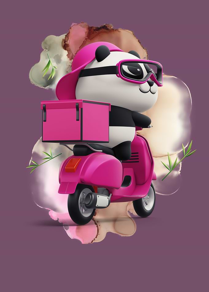 Cute Panda Drive Scooter