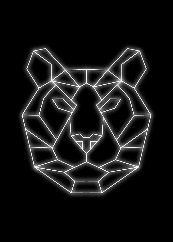 neon tiger black white