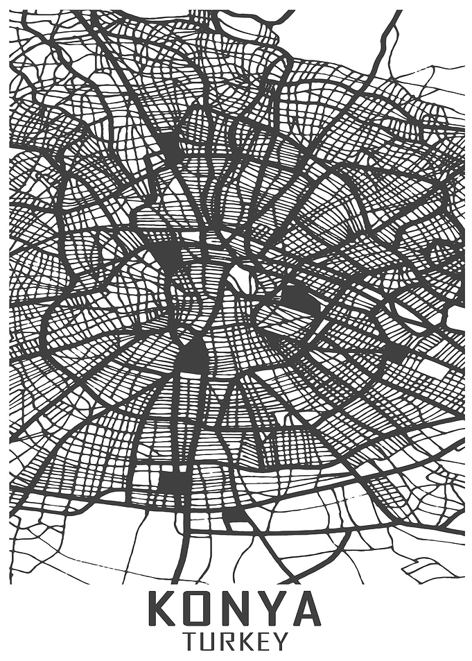 Konya Turkey City Map