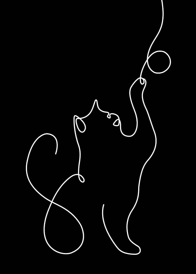 Cute Cat Minimalist Art