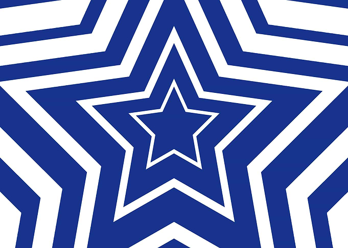 Star outline slow blue whi