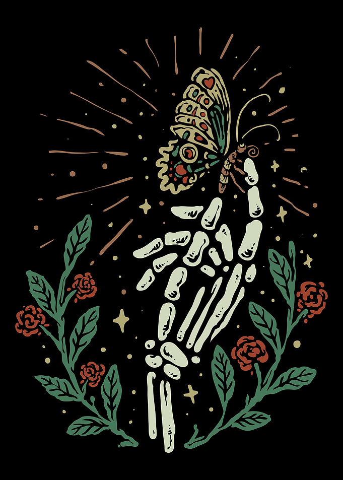Butterfly skeleton hand