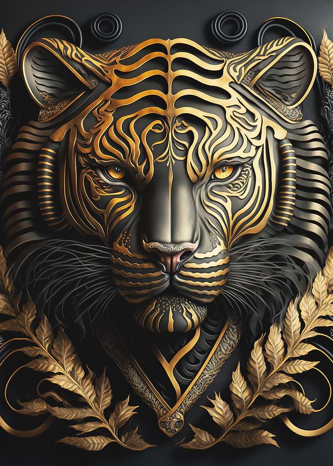Tiger Golden Art Deco