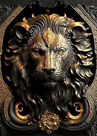 Lion Golden Art Deco