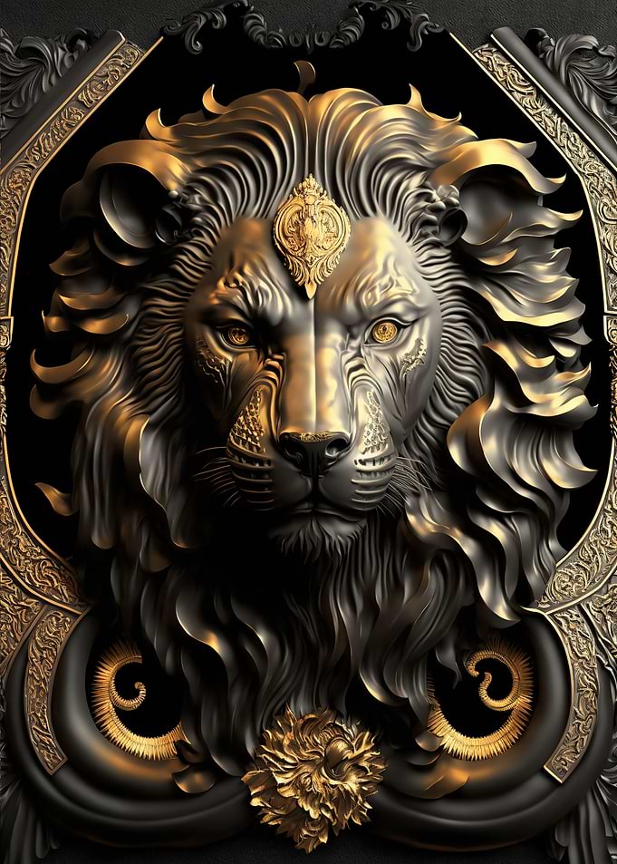 Lion Golden Art Deco