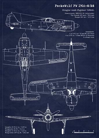 FockeWulf Fw190A8 Blueprin