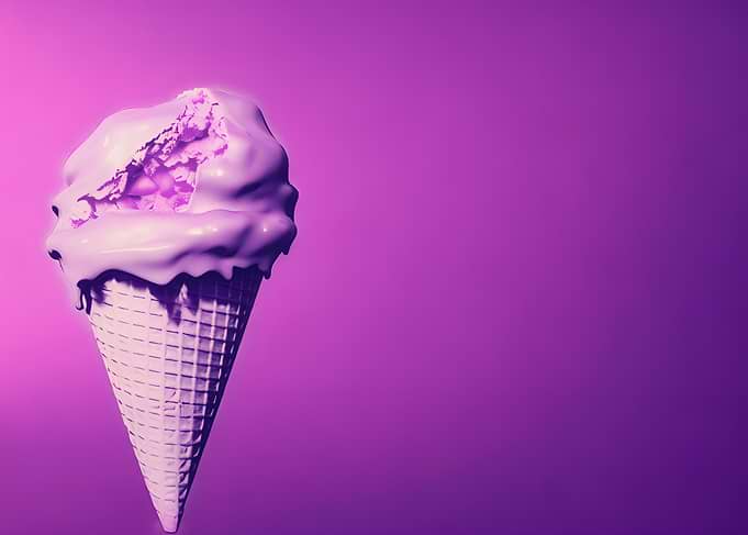 Ice cream waffle cone pink