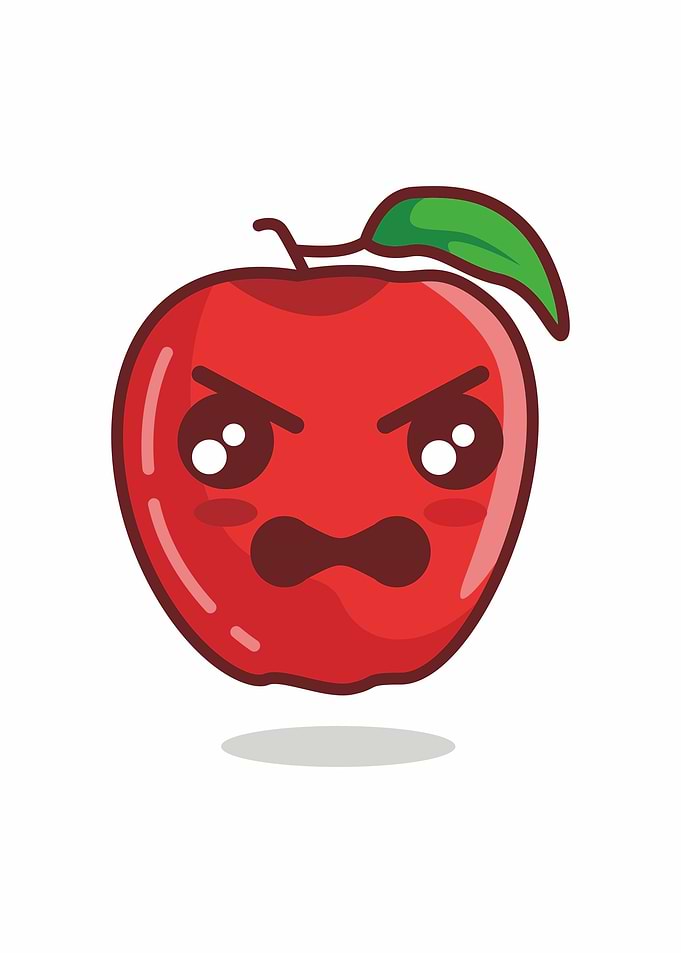 Emoticon red Apple Angry