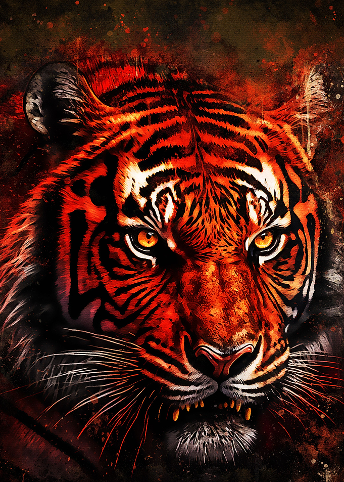 Splatter Red Tiger