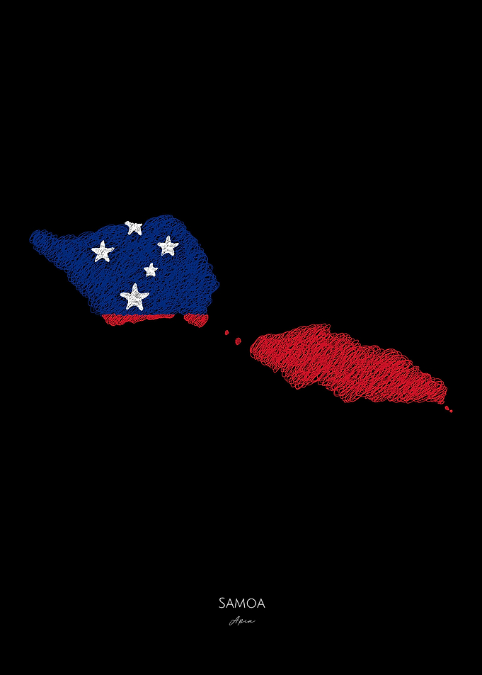 Samoa World Cup Flag Map