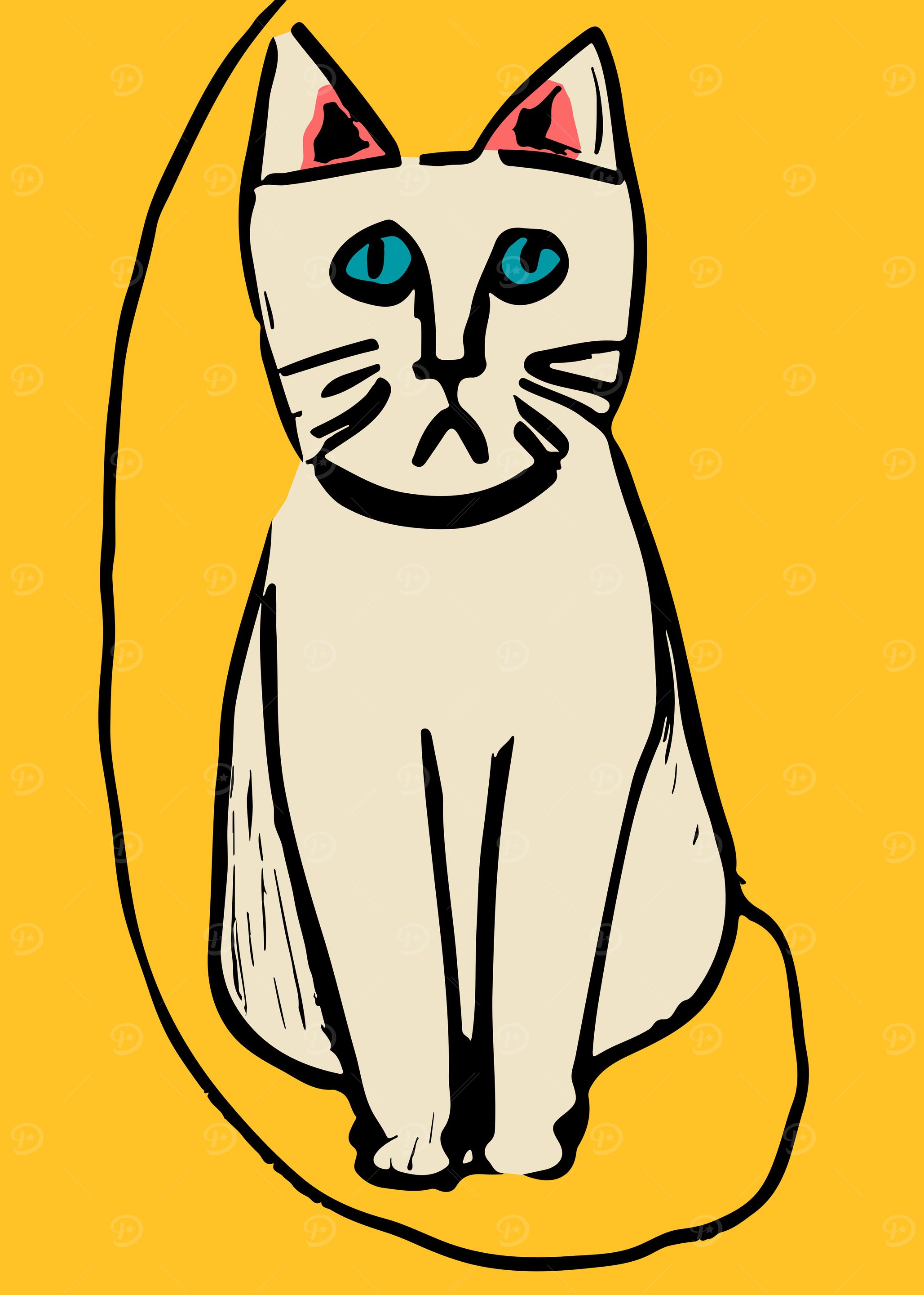 Sad Kitten Painting