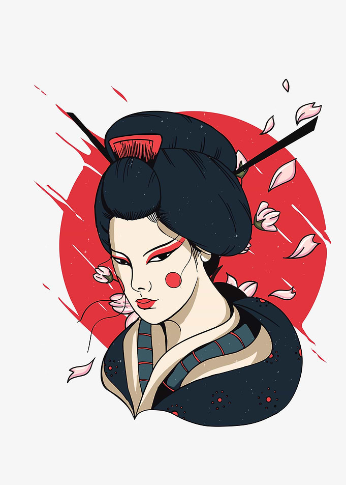 Sun Sakura Japanese Geisha