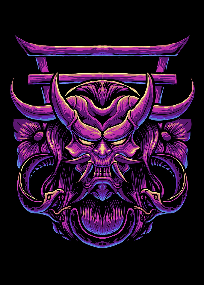 Oni samurai head