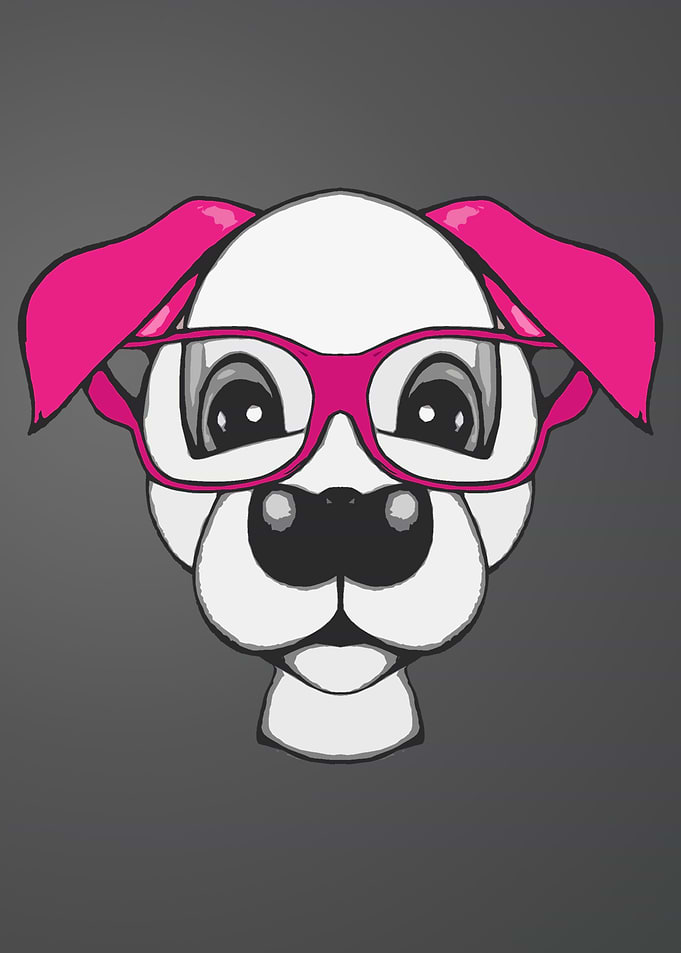 dog wearing light pink