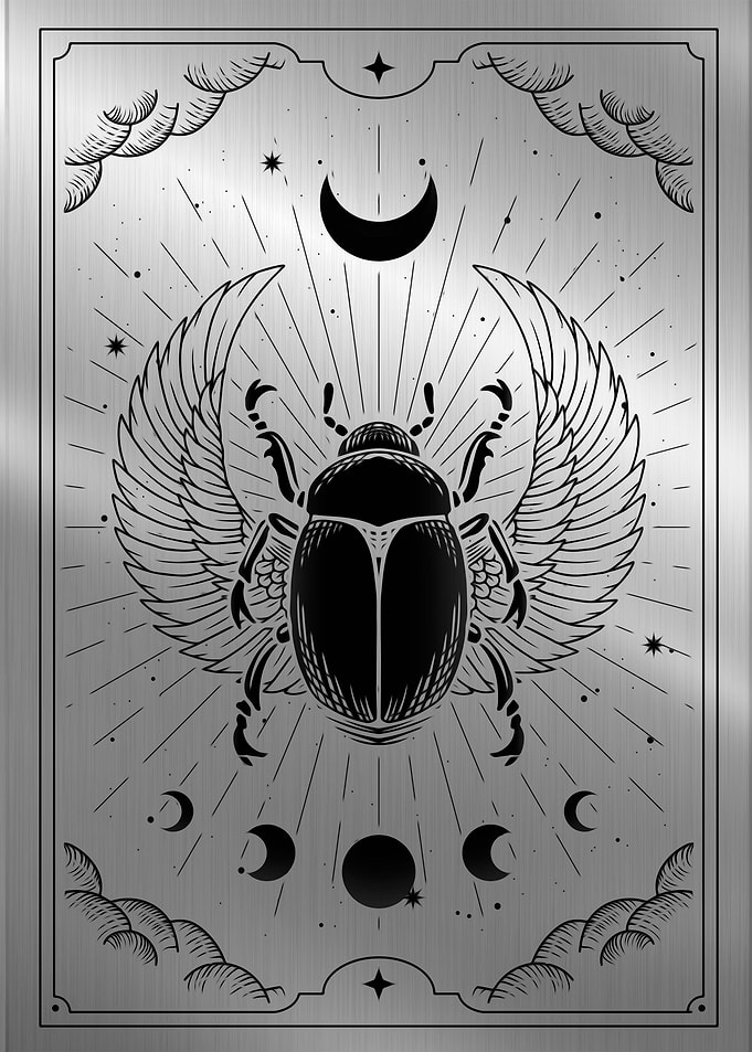 winged scarab tarot card