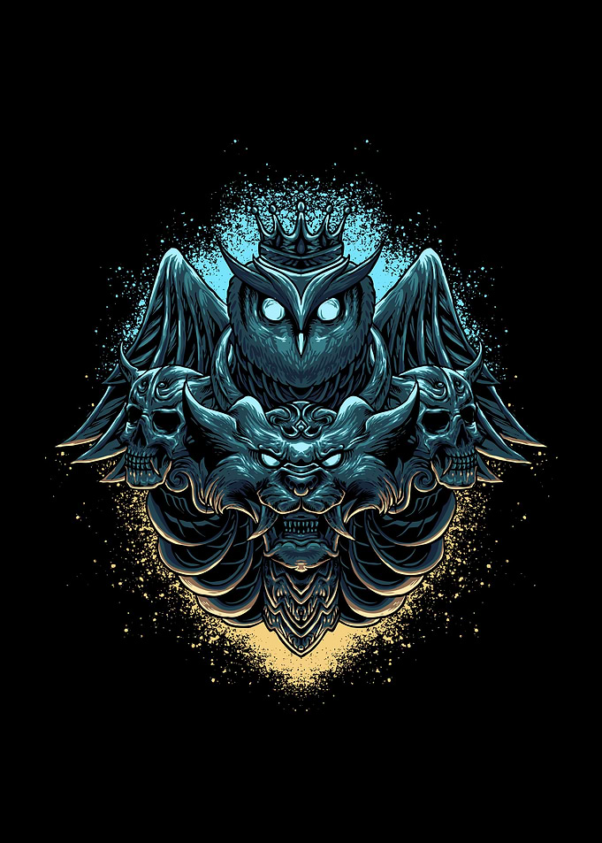 Owl And lion head
