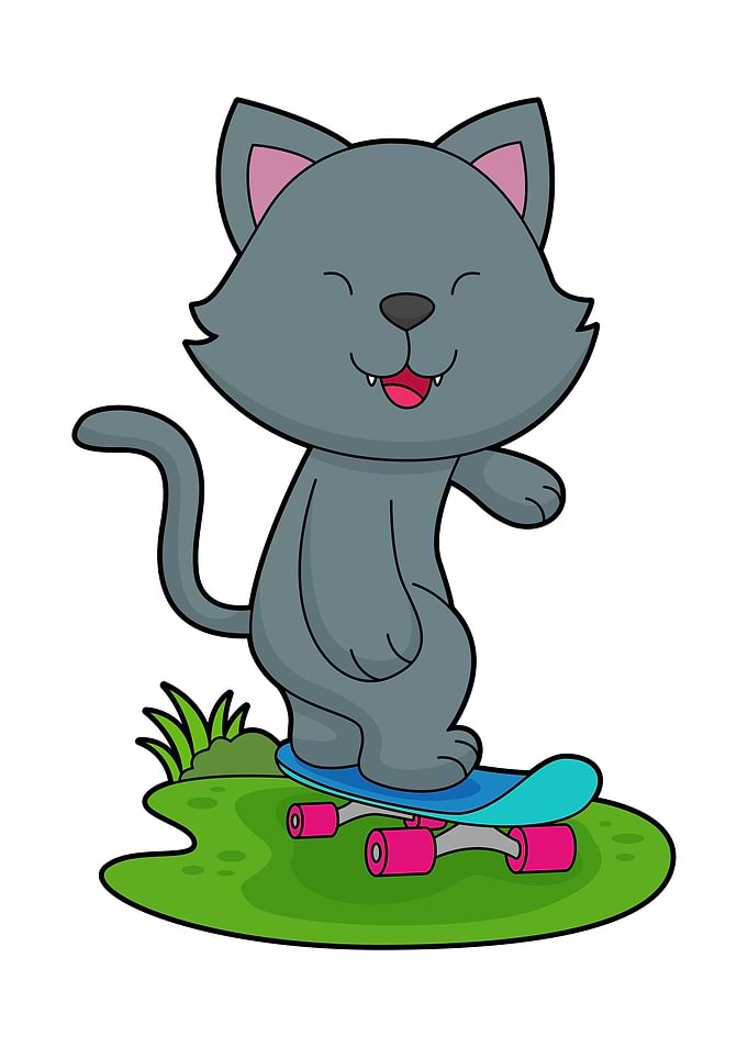 Cat Skater Skateboard
