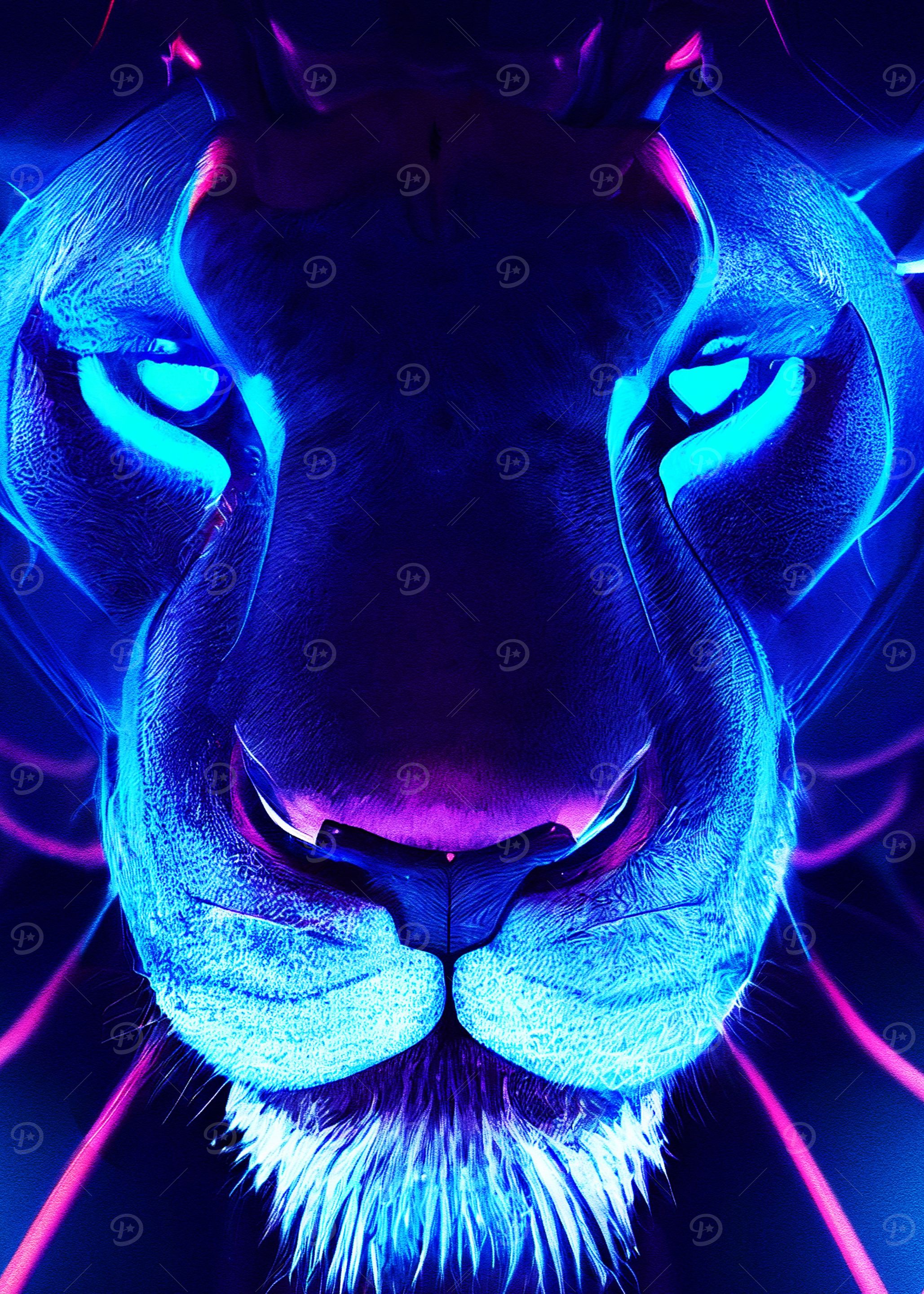 Neon Blue Tiger