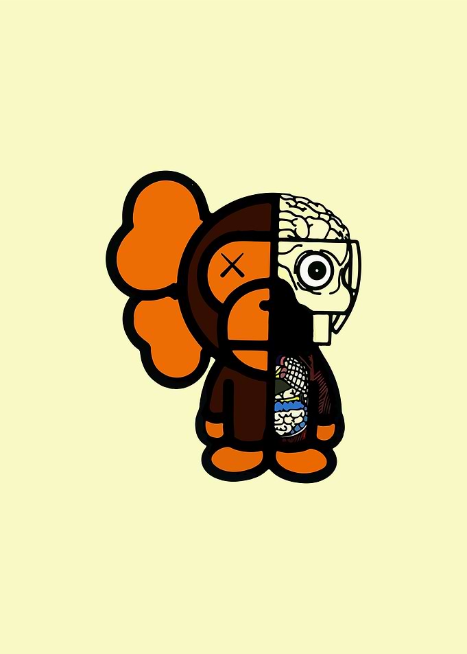 Bape Ape x Kaws Hypebeast