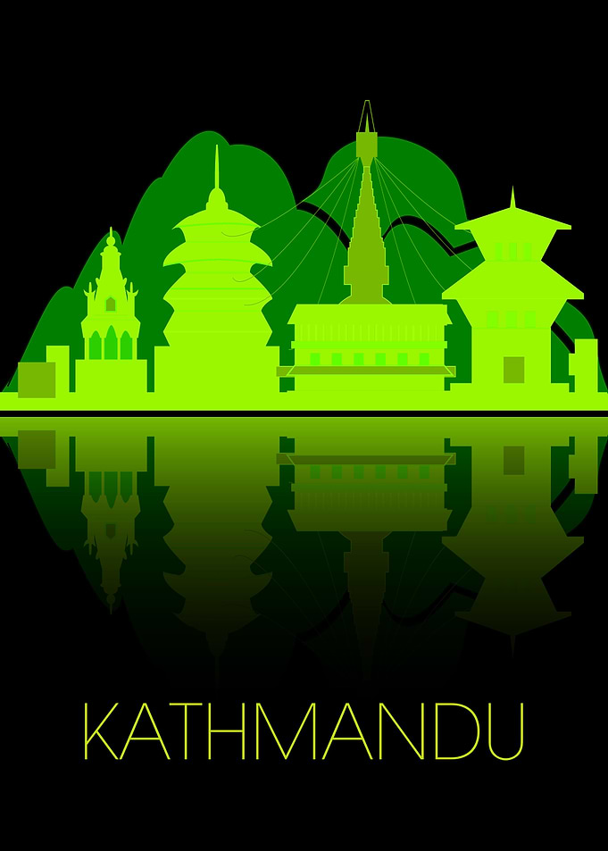 Kathmandu City Silhouette