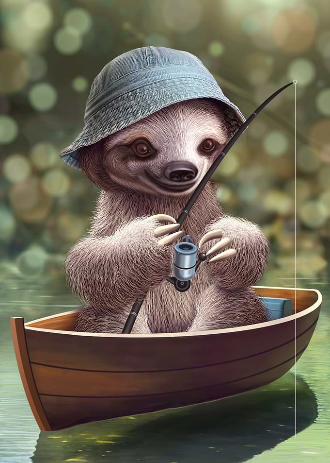 SLOTH GOING FISHING