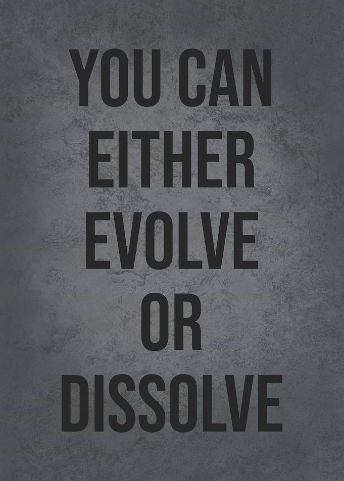 You Can Evolve Or Dissolve