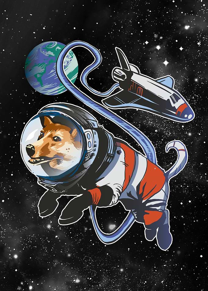 Astronaut Dog in Space