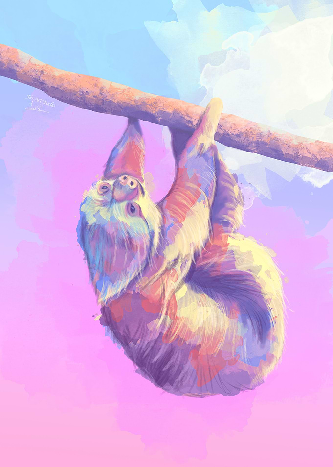 Cute Pink Sloth
