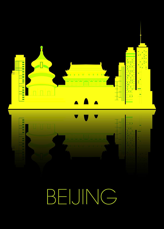 Beijing City Silhouette