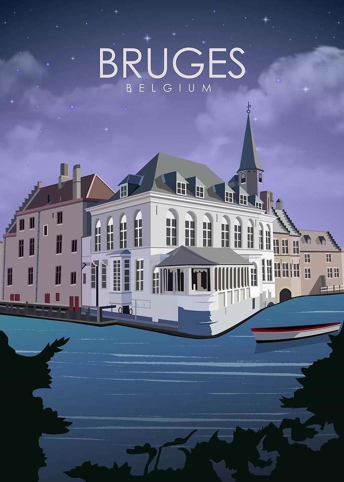 Bruges Belgium Travel Art