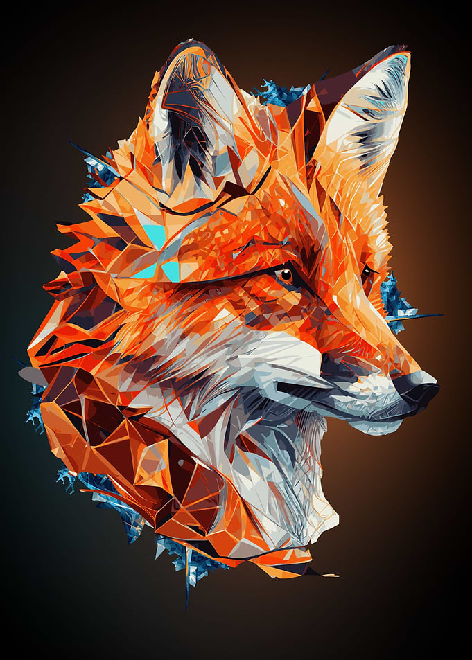 Geometric Fox Abstract Art
