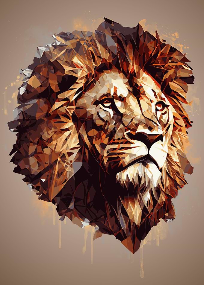 Polygonal Lion Portrait