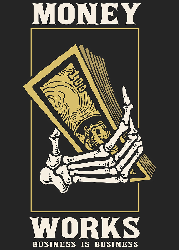 Money Works Skeleton hand